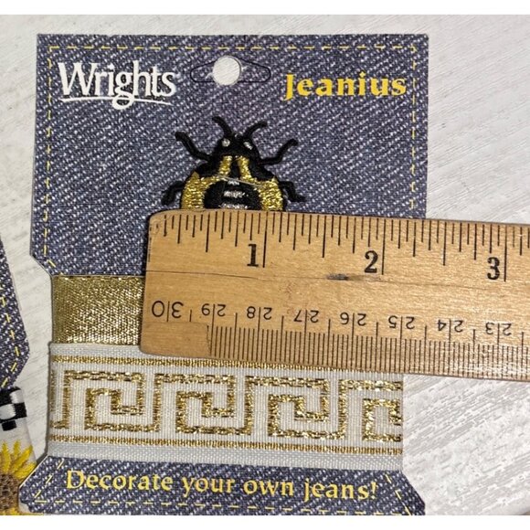Wrights Jeanius Decorative Trim & Embroidered Patches Collection Set of 4 - Picture 11 of 11